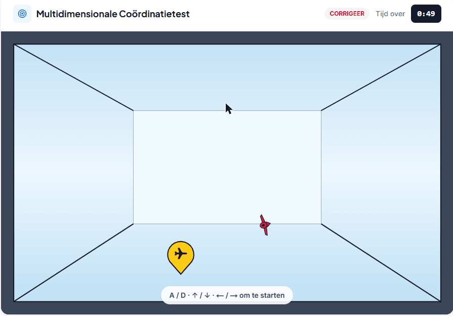 Screenshot van Multidimensionale Coördinatietest