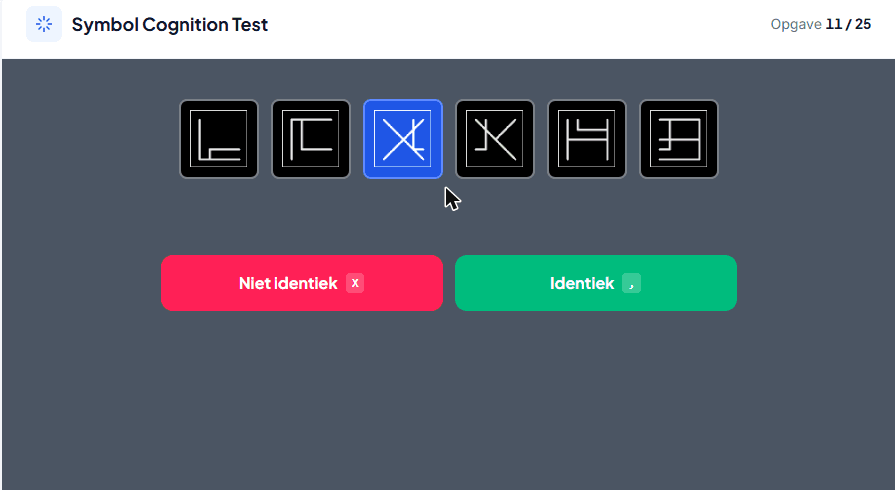 Screenshot van Symbol Cognition Test